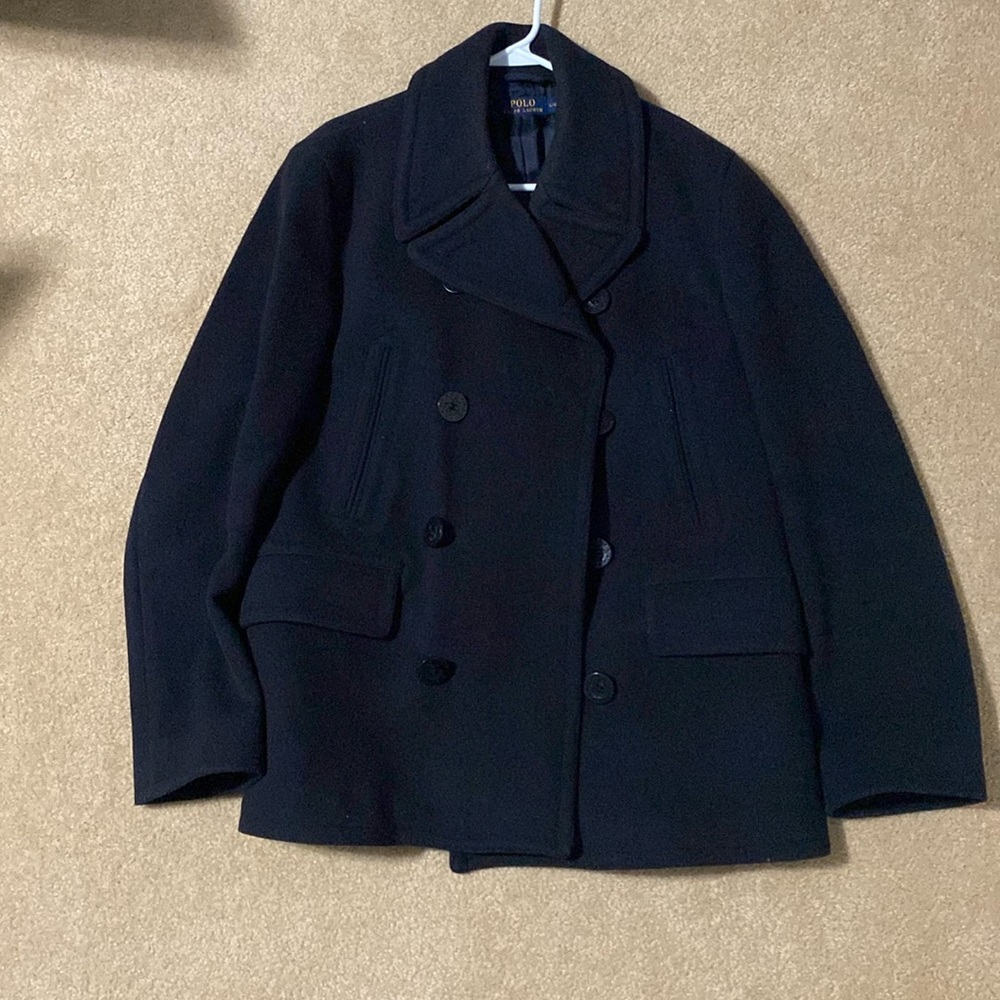 Ralph Lauren Polo Navy blue pea coat size L